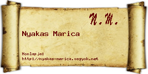 Nyakas Marica névjegykártya